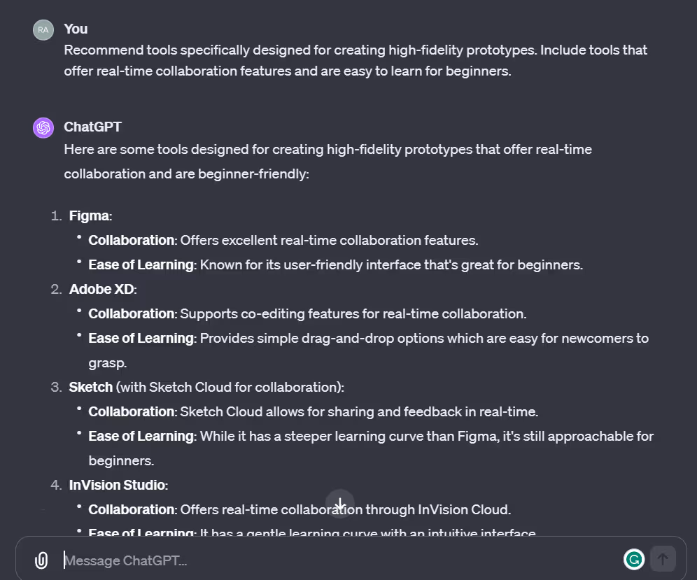 A chat interface — you ask, it answers